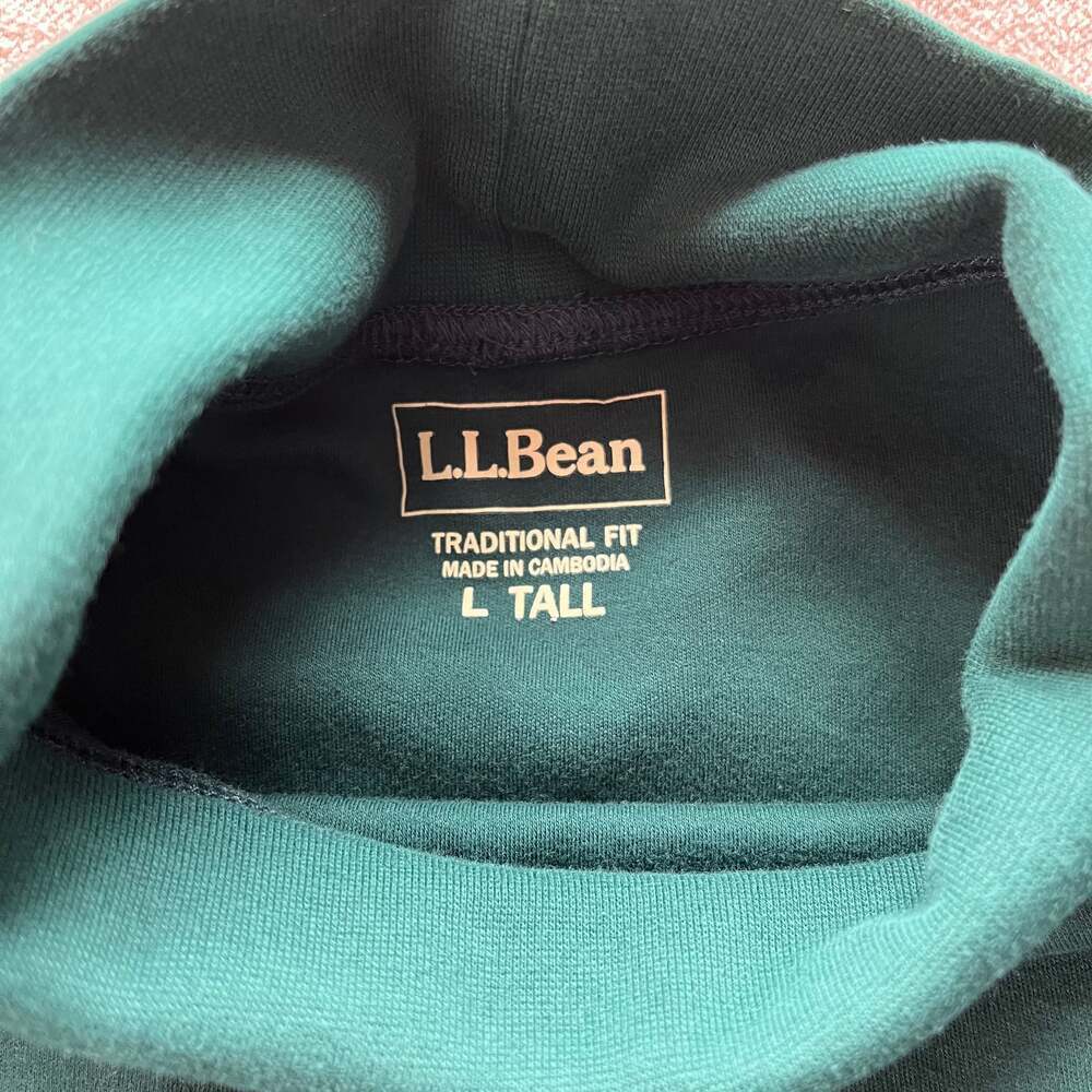 Vintage L.L. Bean Interlock Forest Green Cotton Turtleneck